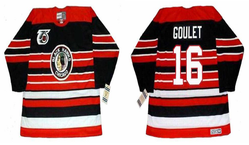 2019 Men Chicago Blackhawks #16 Goulet red CCM NHL jerseys